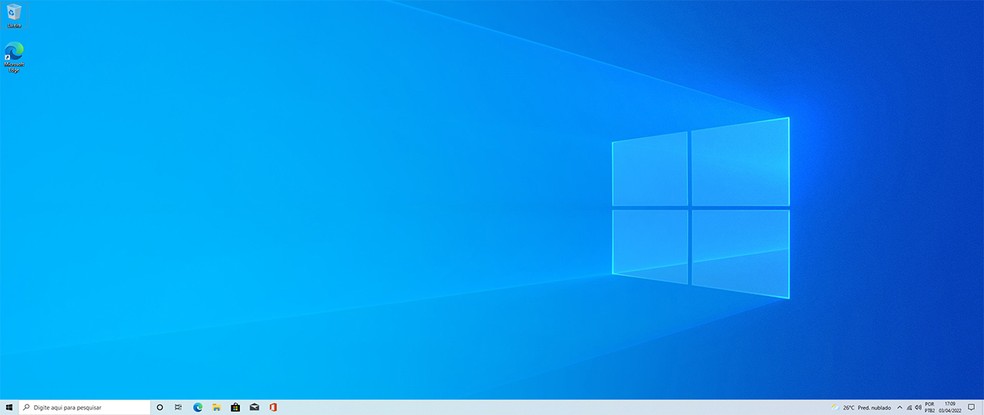 Windows 10 configurado e pronto para uso — Foto: Reprodução/Rafael Leite