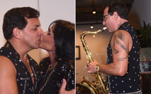 Gretchen e marido trocam beijos, e músico mostra tattoo em homenagem à cantora