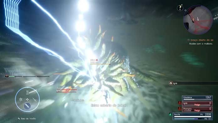 Use translocações ofensivas para matar o chefe Marlboro em Final Fantasy XV (Foto: Reprodução/Murilo Molina)