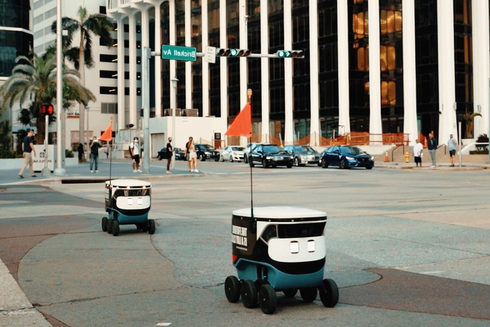 Ubear Eats começou a operar entrega por drones em Miami  — Foto: Reprodução/Uber