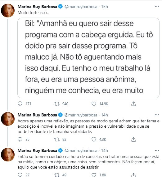 Marina Ruy Barbosa reflete sobre fala de Bil e pressão da fama (Foto: Reprodução / Twitter)