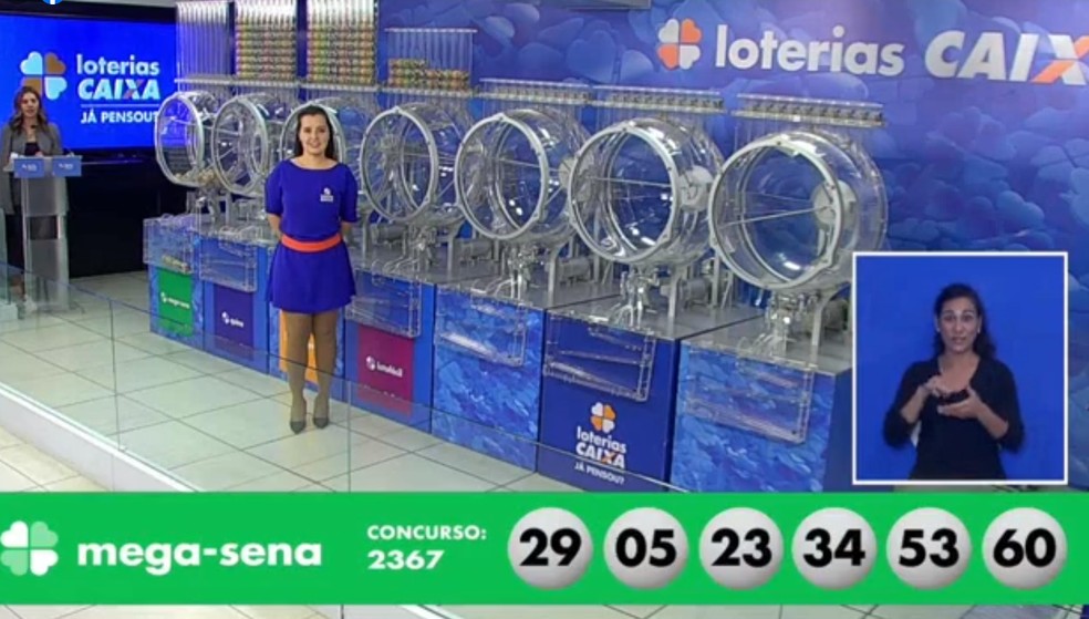 Dezenas sorteadas do concurso 2367 da Mega-Sena — Foto: Reprodução/Caixa