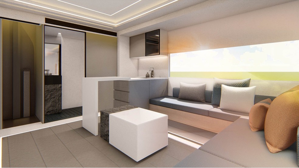 SImulação de decoração para motorhome de luxo — Foto: Divulgação