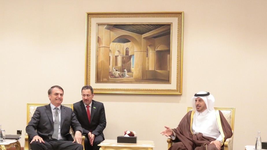 (Doha - Catar, 28/10/2019) Encontro com Primeiro Ministro do estado do Catar, Xeique Abdullah Bin Nasser Bin Khalifa Al Thani.
Foto: Valdenio Vieira/PR 
Jair Bolsonaro