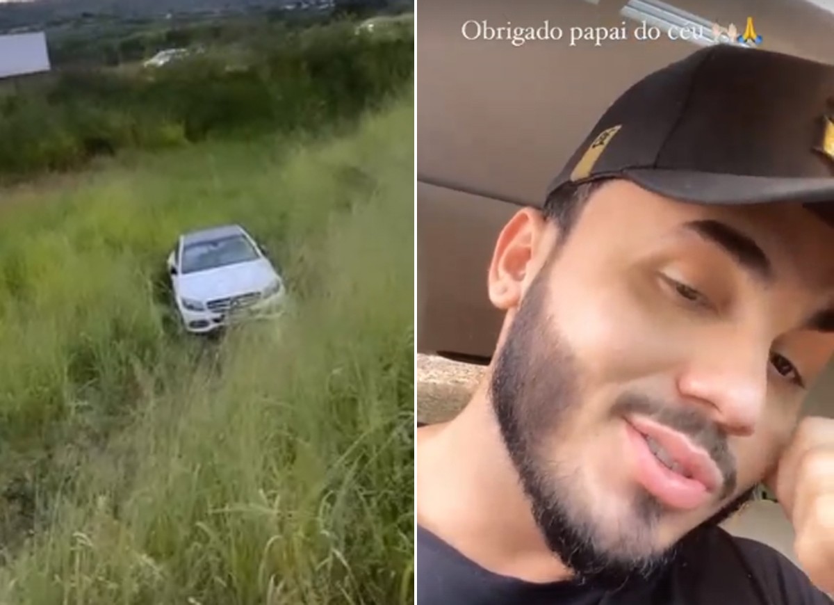 Wallas Arrais sofre acidente de carro (Foto: Reprodução/Instagram)