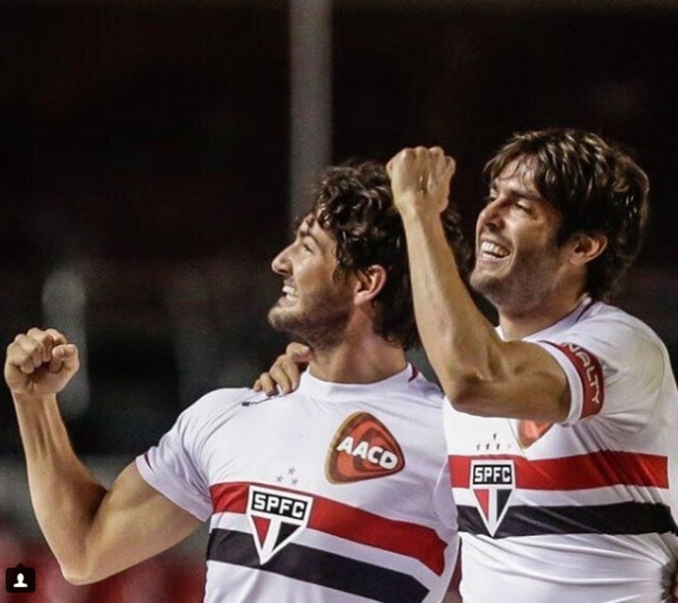 Pato e Kaká em jogo pelo São Paulo — Foto: Reprodução / Instagram