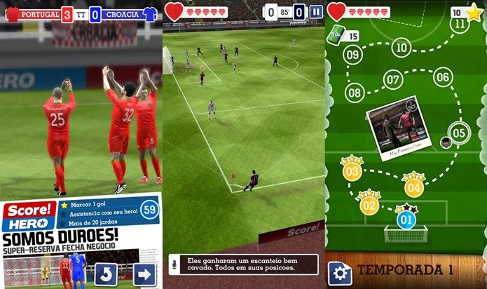 Score Hero é um jogo de futebol que você joga com os dedos (Foto: Divulgação / First Touch)