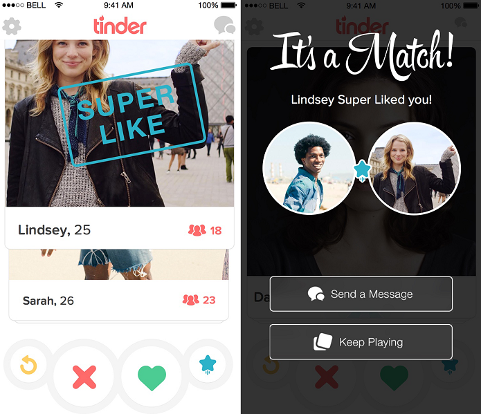Super Like é o novo recurso do Tinder e chega para o mundo todo (Foto: Divulgação/Tinder) (Foto: Super Like é o novo recurso do Tinder e chega para o mundo todo (Foto: Divulgação/Tinder) )