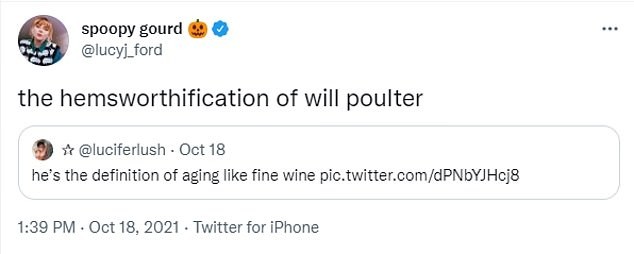 Comentário sobre Will Poulter (Foto: Reprodução/Twitter)