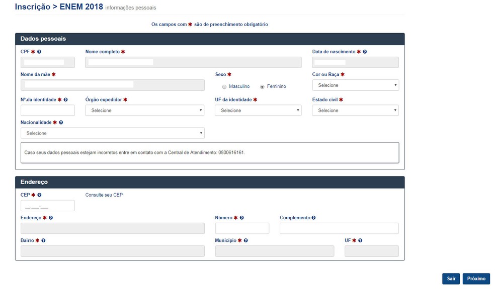 Passo 3: inscrição do Enem (Foto: Reprodução)