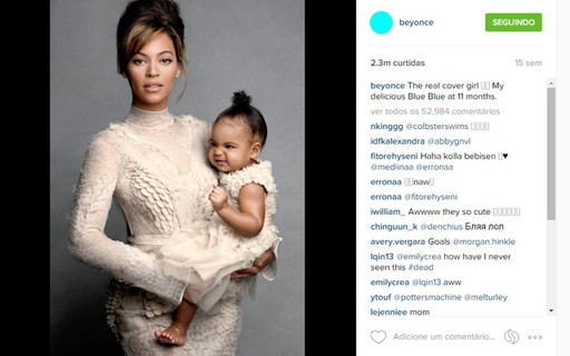 5ª Beyoncé e sua filha aos 11 meses de idade
