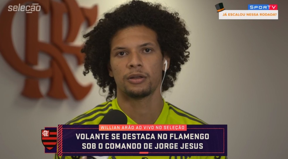 Willian Arão participou nesta sexta do Seleção SporTV — Foto: Reprodução