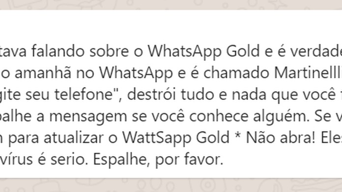 Whatsapp Gold Martinelli é Vírus Saiba Quatro Coisas Sobre O