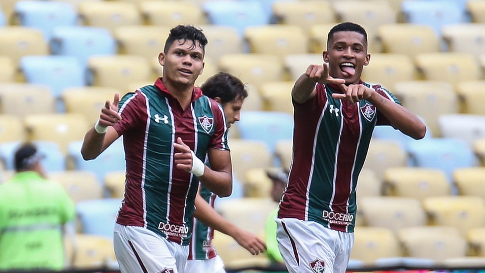 Evanilson e Marcos Paulo, atacantes do Fluminense — Foto: Lucas Merçon / Fluminense FC