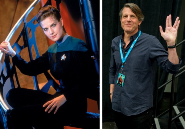 A atriz Terry Farrell na série Star Trek e o diretor de TV Adam Nimoy, filho de Leonard Nimoy (Foto: Reprodução/Getty Images)