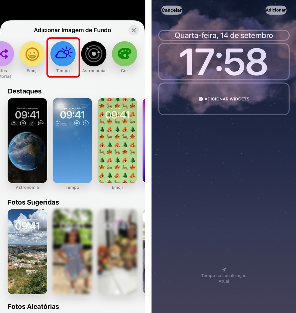É possível usar o clima atualizado em tempo real como wallpaper — Foto: Reprodução/Rodrigo Fernandes