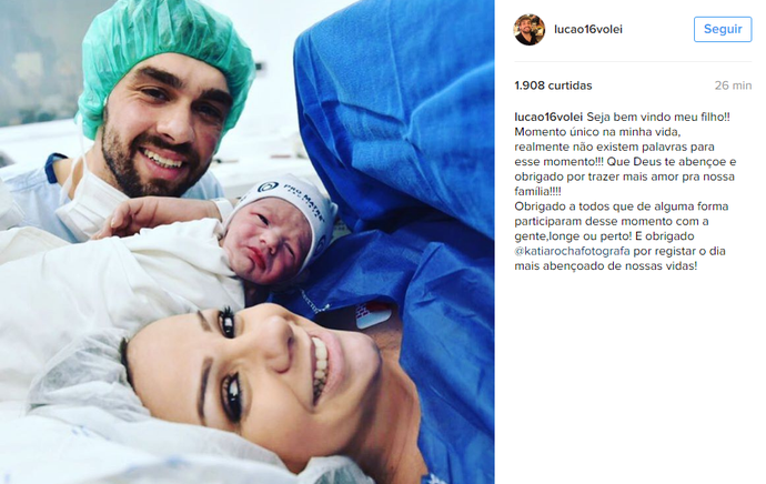 Lucão usou as redes sociais para anúnciar o nascimento do filho (Foto: Reprodução / Instagram)