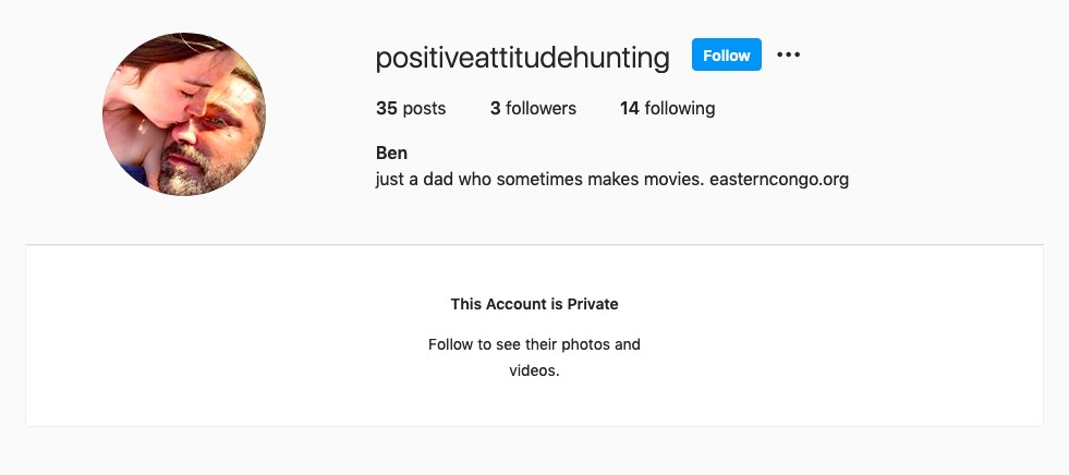 O suposto perfil secreto de Ben Affleck no Instagram (Foto: Instagram)