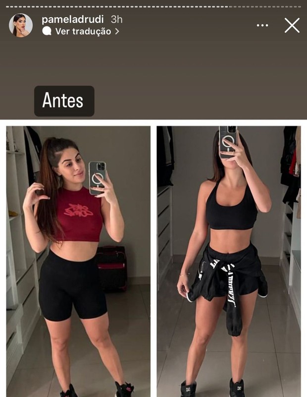 Pamela Drudi perde 7kg e mostra antes e depois (Foto: Reprodução/Instagram)