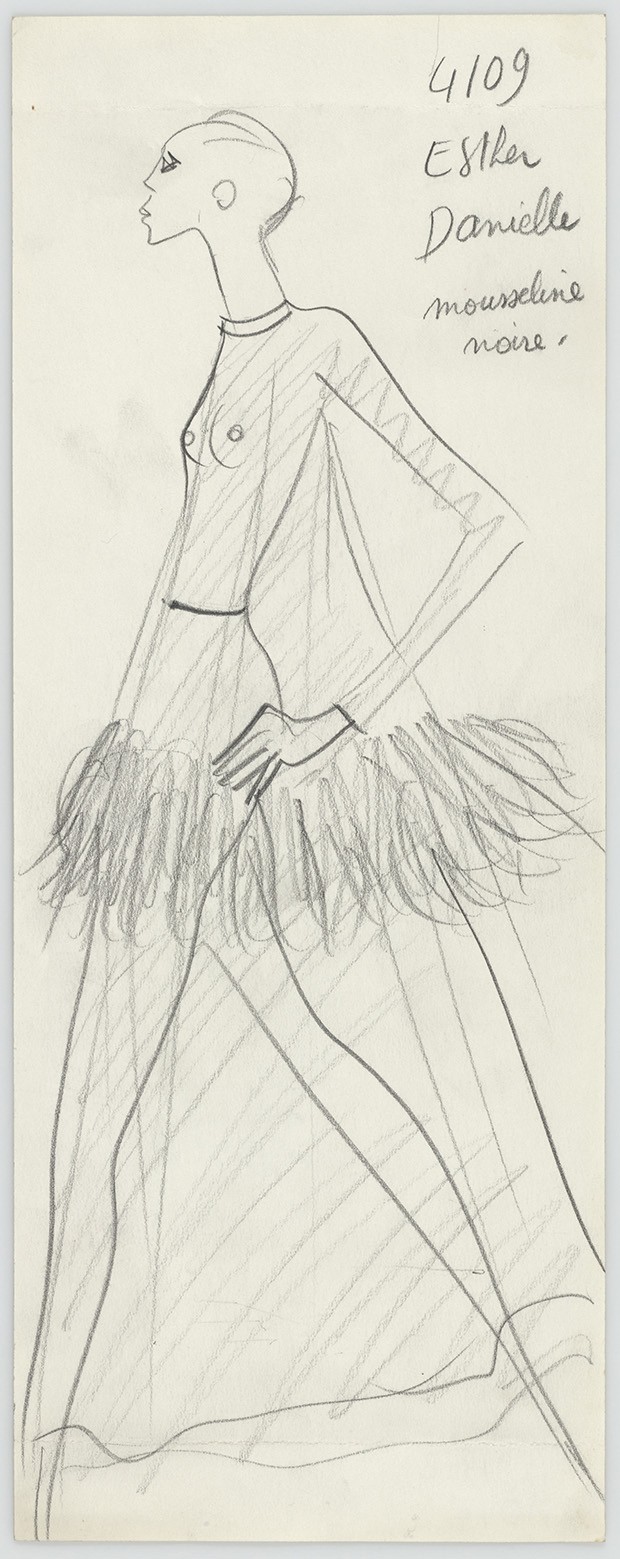 Atelier sketch - A/W 1968 Haute Couture collection  (Foto: Fondation Pierre Bergé-Yves Saint Laurent, Paris)