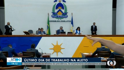 Deputados votam na AL-TO a reforma da previdência, lei orçamentaria anual e outras pautas