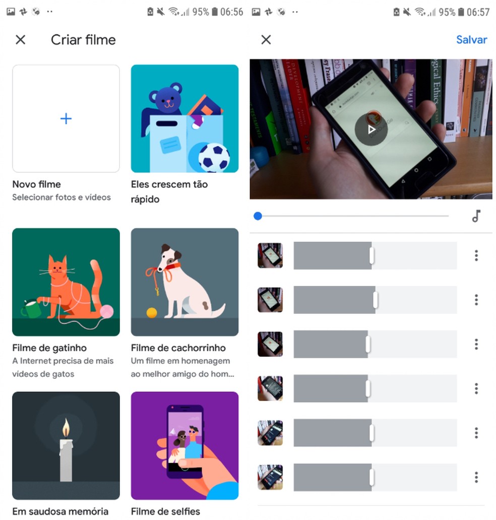 Google Fotos cria vídeos a partir de fotos do usuário — Foto: Reprodução/Daniel Dutra