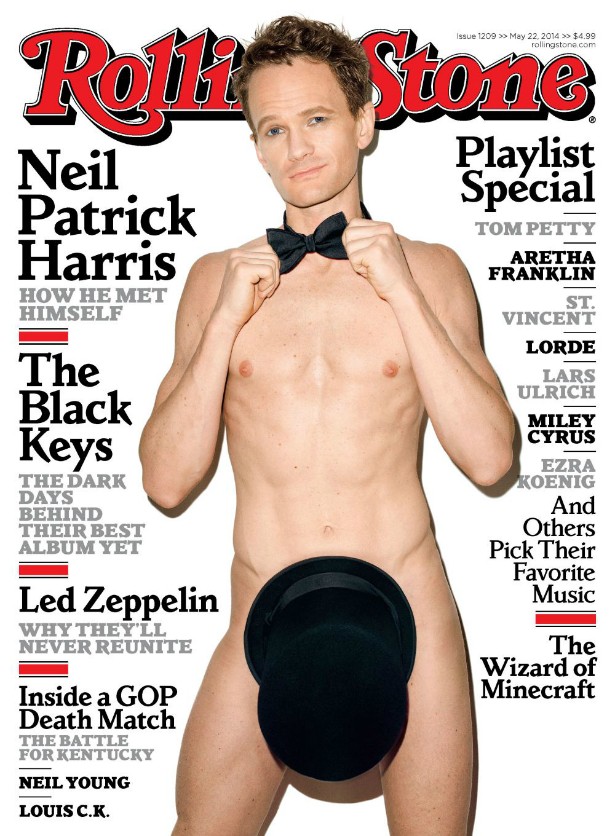 O astro da série 'How I Met Your Mother' (2005–2014) Neil Patrick Harris não apenas tirou a roupa para a capa da 'Rolling Stone' de 22 de maio de 2014 como também 