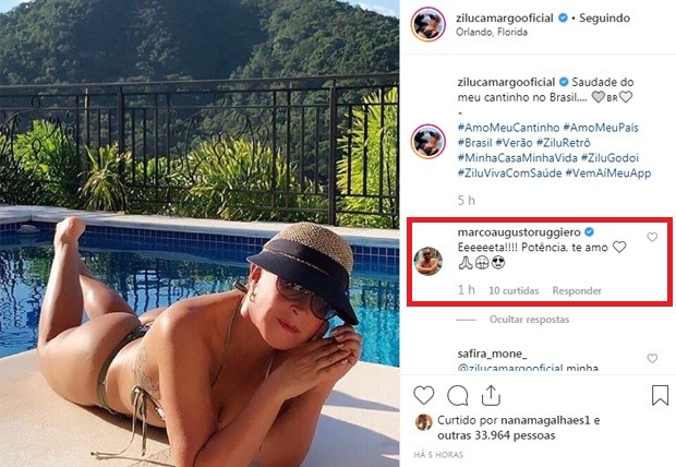 Zilu Godói conquista elogios do namorado, Marco Ruggiero (Foto: Reprodução/Instagram)