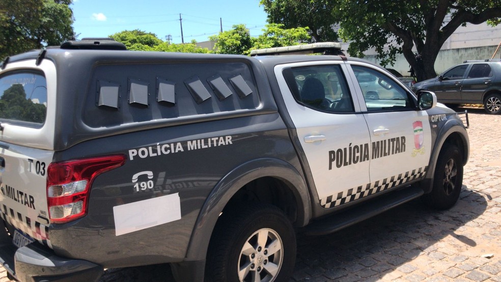 Viatura da Polícia Militar do RN — Foto: Geraldo Jerônimo/Inter TV Cabugi