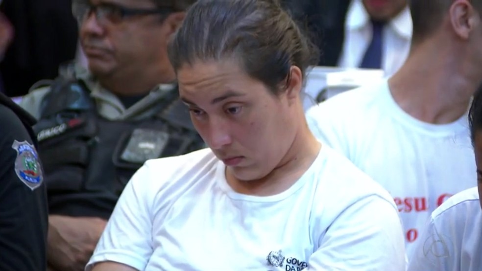 Maria Celeste de Medeiros foi condenada por planejar a morte do irmão em simulação de assalto em 2016, em João Pessoa — Foto: Reprodução/TV Cabo Branco