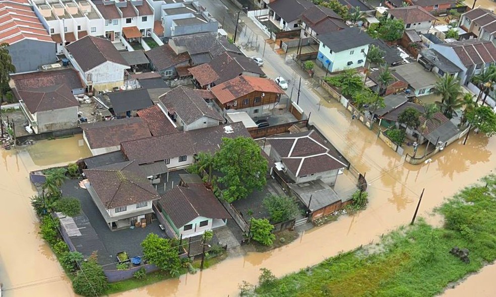 Joinville: Maior cidade de Santa Catarina registrou alagamentos. Município decretou situação de emergência — Foto: Prefeitura de Joinville/Divulgação