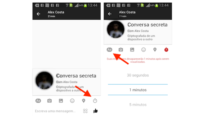 Definição de uma conversa secreta do Facebook Messenger em um dispositivo Android (Foto: Reprodução/Marvin Costa)