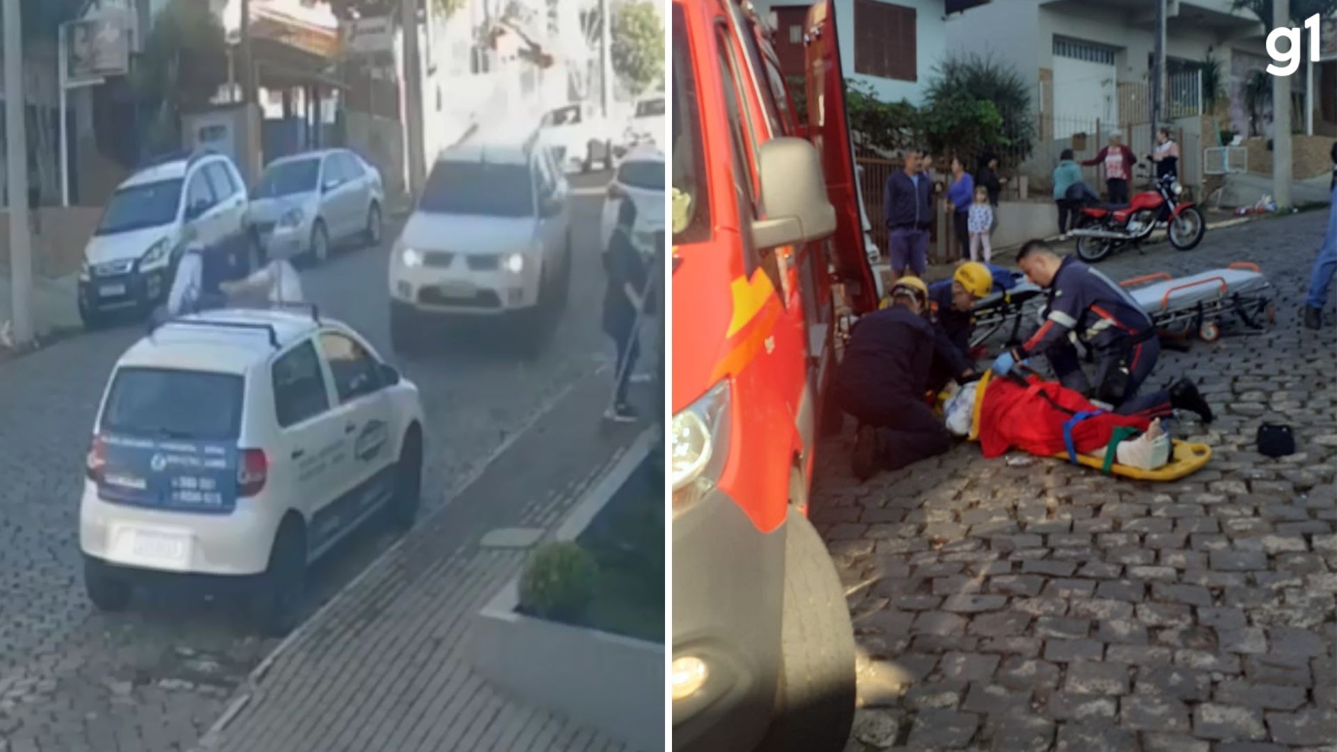 Idosa fica ferida após ser atropelada por veículo desgovernado em Lajeado; VÍDEO