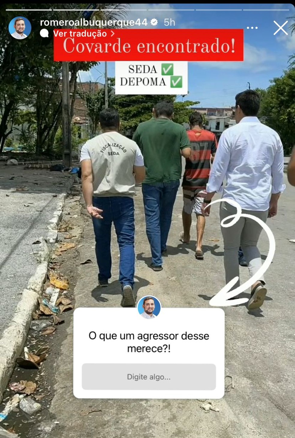 Romero Albuquerque participou de ação com Seda e Depoma — Foto: Reprodução/Instagram