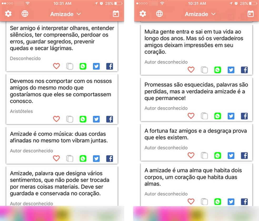 Aplicativo Mensagens e Frases para iPhone Foto Reprodu§£o Aline Batista
