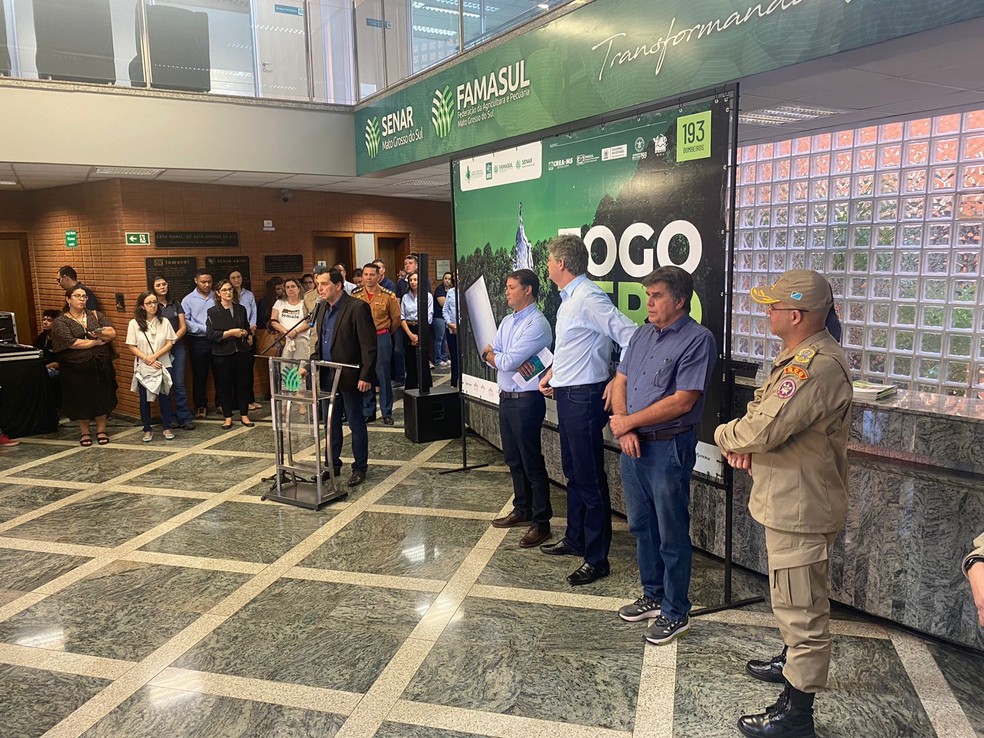 Lançamento de campanha de combate aos incêndios florestais em MS — Foto: José Pereira/TV Morena