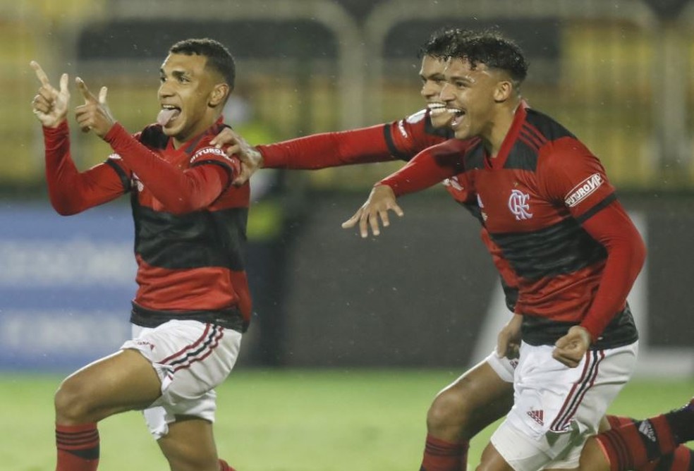 Petterson e Victor Hugo marcaram dois gols cada na conquista do bicampeonato brasileiro no Sub017 pelo Flamengo — Foto: Gilvan de Souza/Flamengo
