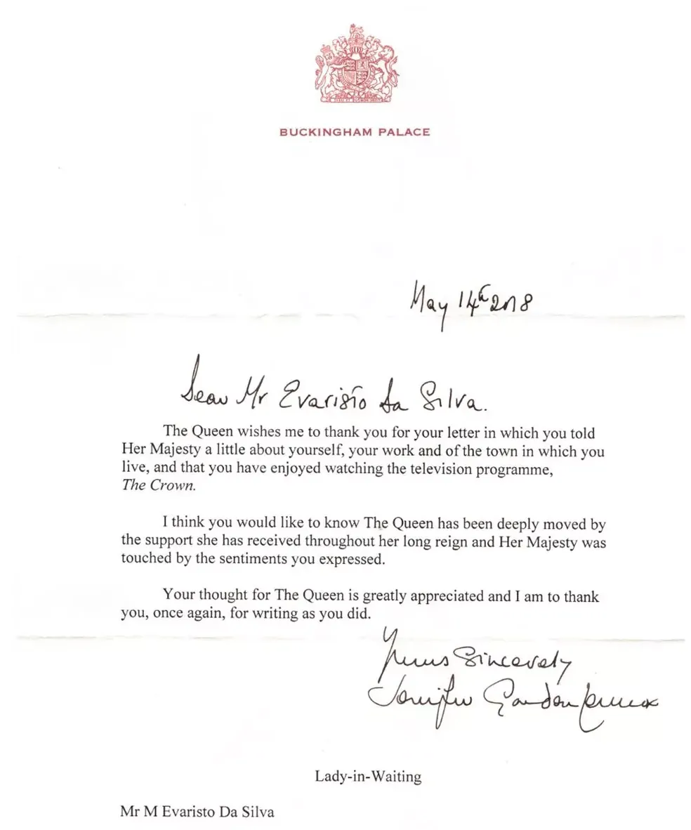 Morador do interior de SP que recebeu carta de Rainha Elizabeth II lamenta morte da monarca — Foto: Arquivo pessoal