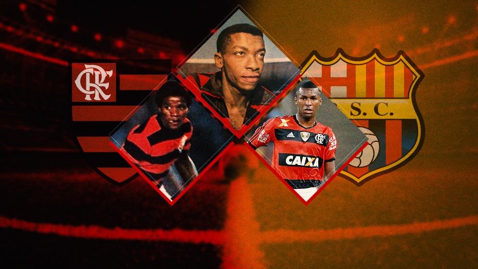 Ad&iacute;lio, Moacir e Erazo atuaram por Flamengo e Barcelona &mdash; Foto: ge
