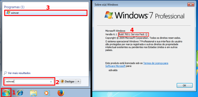 Verificando se o Windows 7 já tem o SP1 (Foto: Reprodução/Edivaldo Brito)