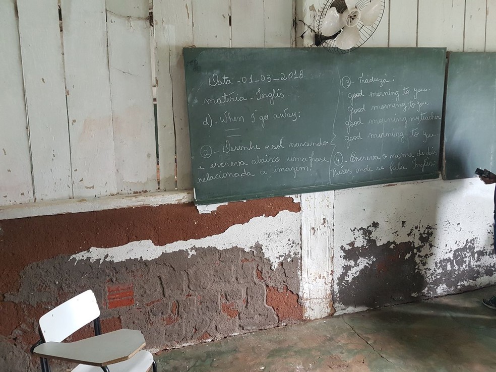 Sala de aula de escola vistoriada pelo MP-MS em Bela Vista (Foto: MP-MS/Divulgação)