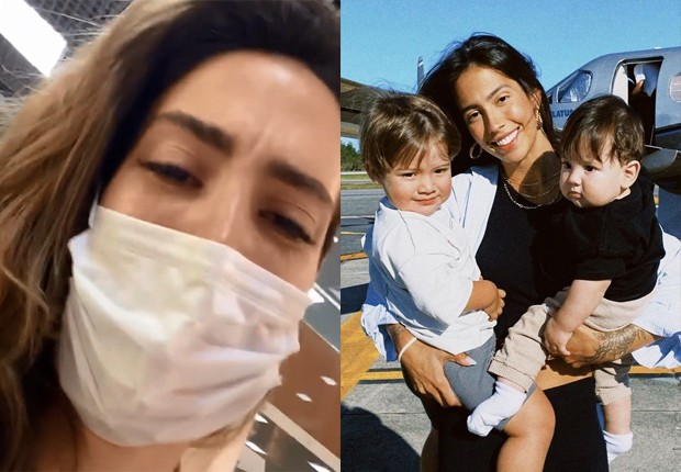 Gabi Brandt chora ao viajar sem os filhos, Davi e Henri (Foto: Reprodução/Instagram)