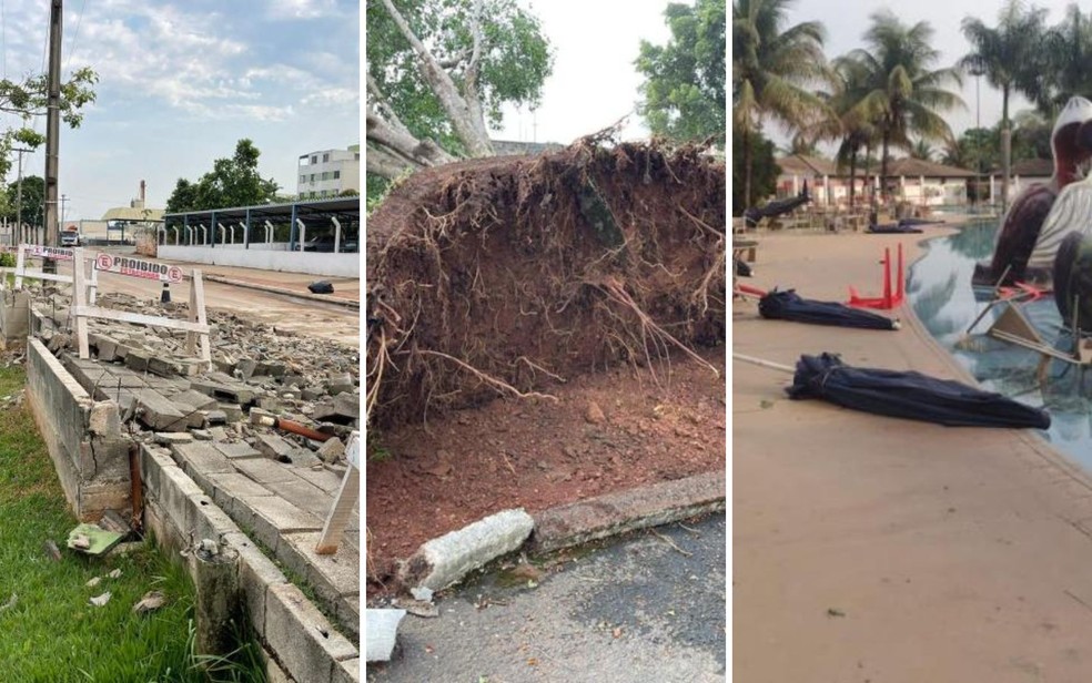 Clube CEL da OAB em Aparecida de Goiânia sofreu vários estragos após chuvas em Goiás  — Foto: Reprodução/OAB