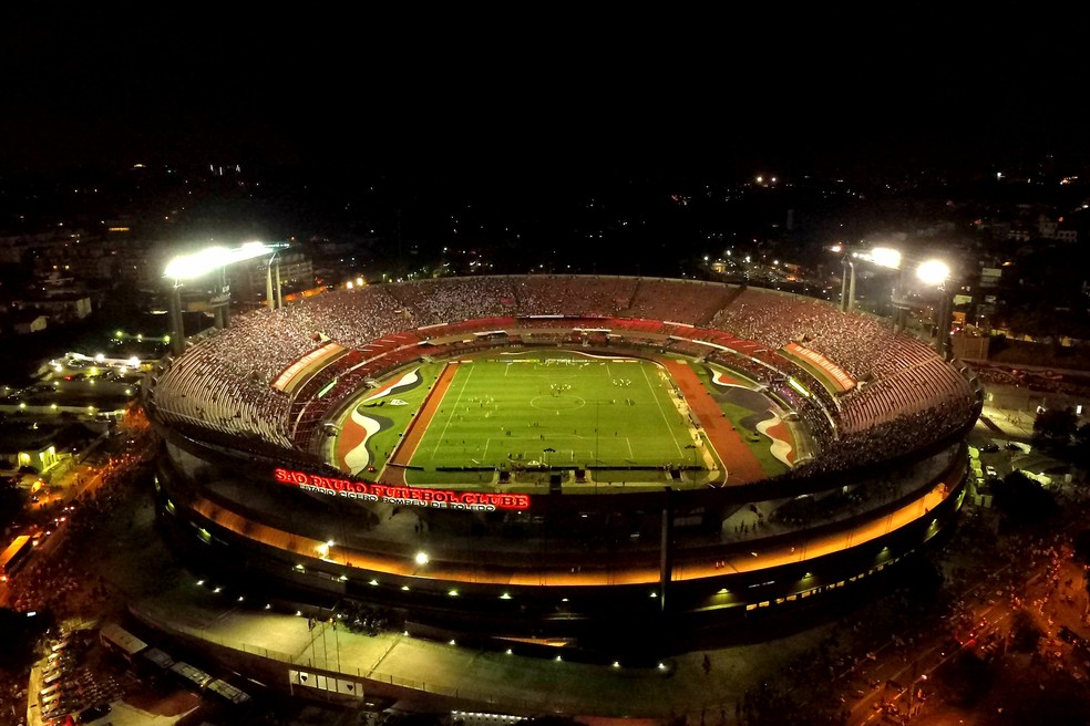 Vista aérea do Estádio do Morumbi antes da partida entre São Paulo e Corinthians, válida pelas semifinais do Campeonato Paulista 2017 — Foto: LUIS MOURA/WPP/ESTADÃO CONTEÚDO