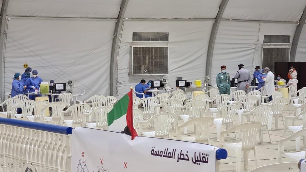 Imunizações em Dubai são agendadas e acontecem em centros de vacinação.  — Foto: Scheyla Schley/Arquivo pessoal