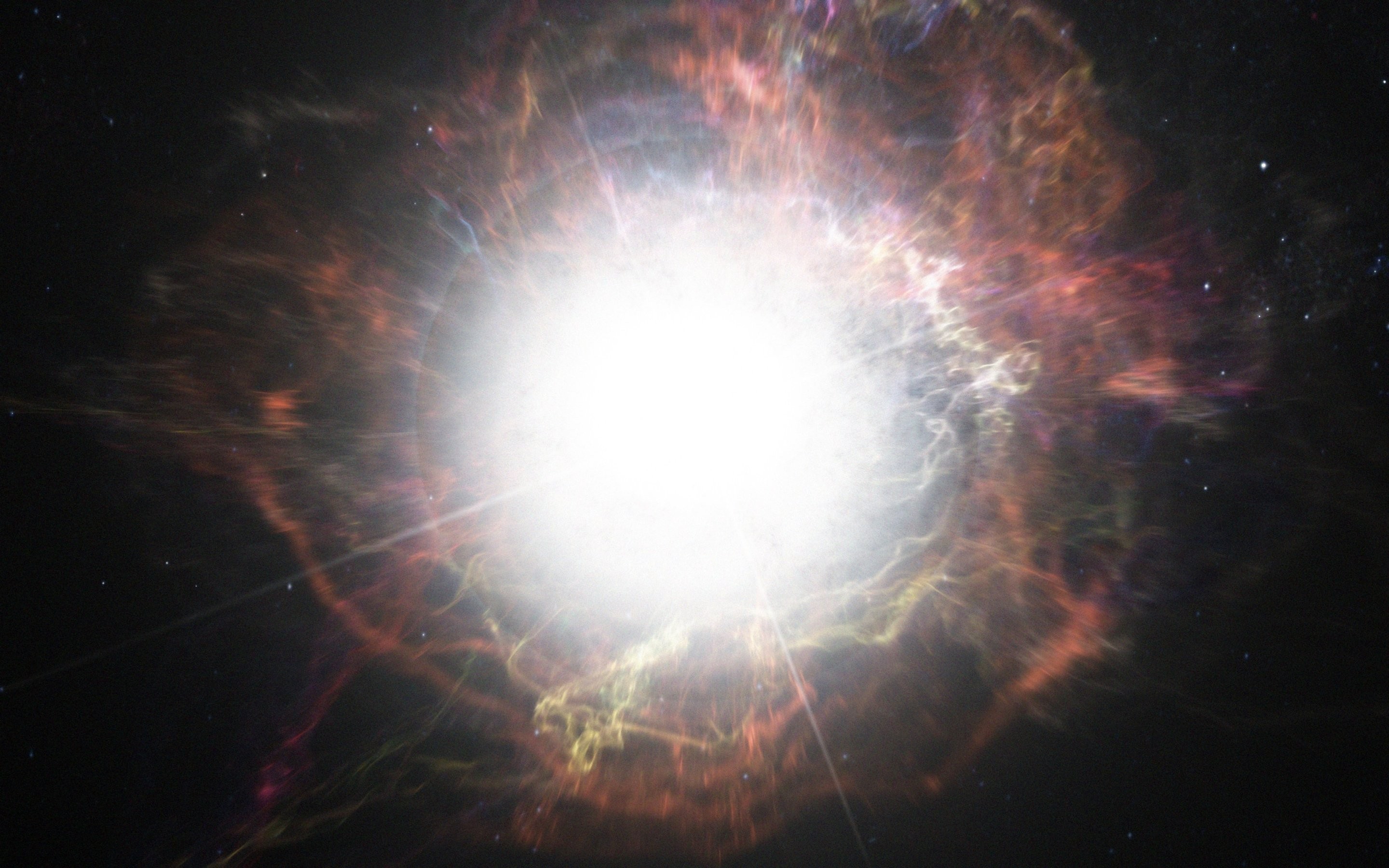 Ilustração hipotética de como seria uma supernova (Foto: European Southern Observatory/M. Kornmesser.)