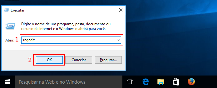 Executando o Editor de Registro do Windows (Foto: Reprodução/Edivaldo Brito)