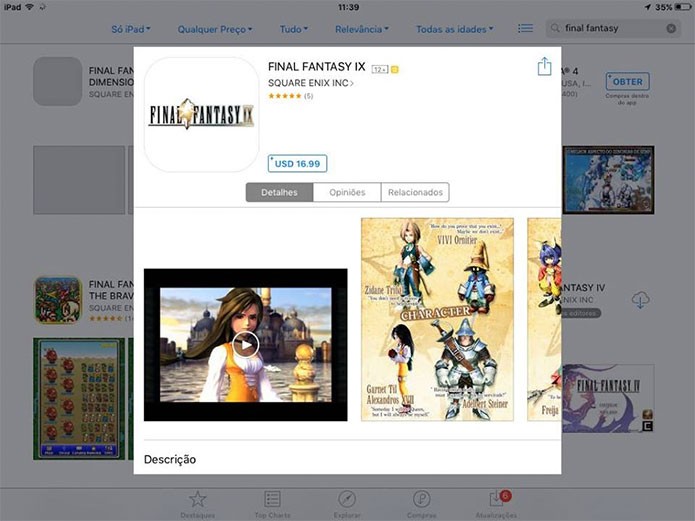 Final Fantasy IX no iOS (Foto: Reprodução/Felipe Vinha)