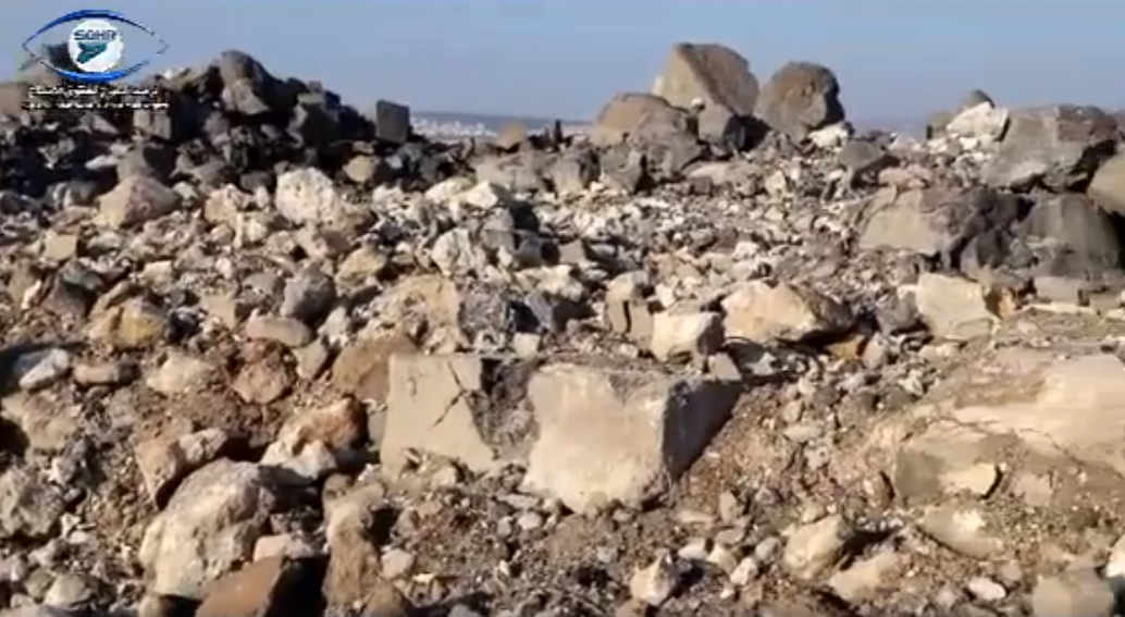 Vídeo produzido por organização de direitos humanos registra a destruição do monumento (Foto: Observatório Sírio de Direitos Humanos)