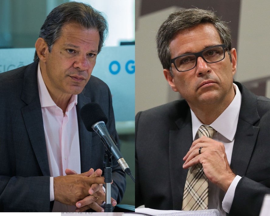 O futuro ministro da Fazenda Fernando Haddad e o presidente do Banco Central Roberto Campos Neto